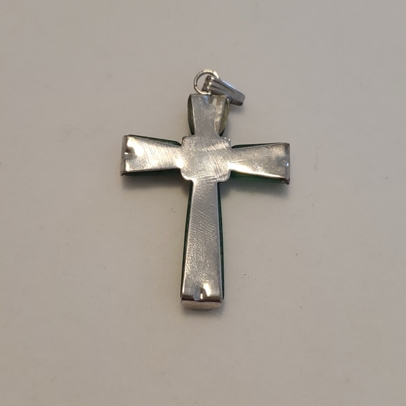 Silver and Jade cross - Picture 2 of 2